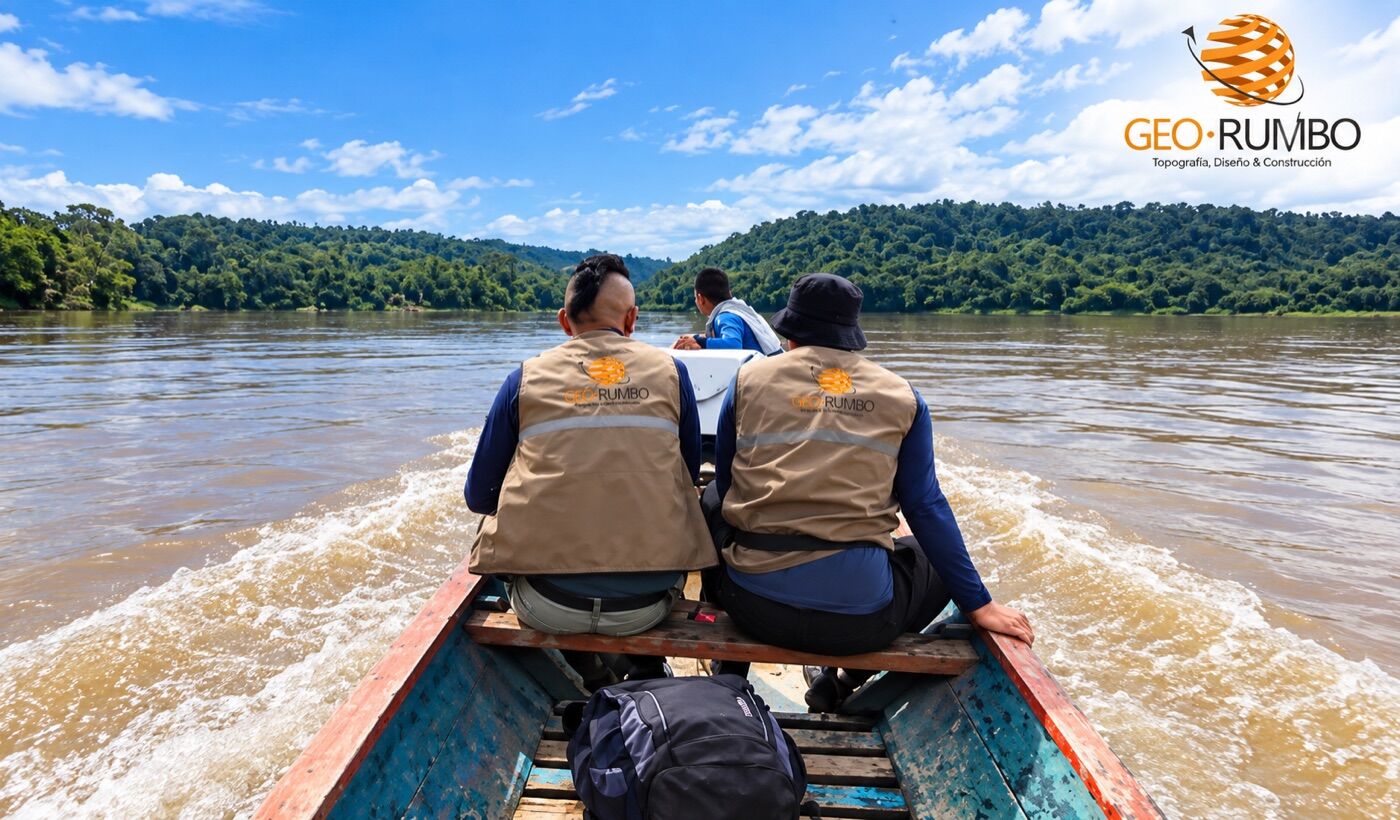 Equipo Geo Rumbo en expedición de topografía por río