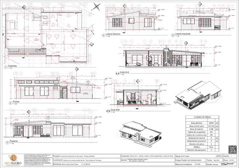 Planos técnicos de Casa Duran Vallejo