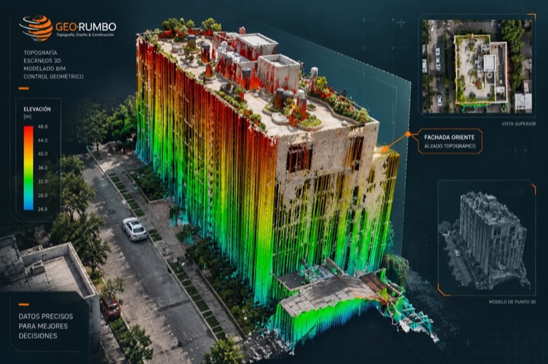 Escaneo 3D y control geométrico de edificio en Bogotá
