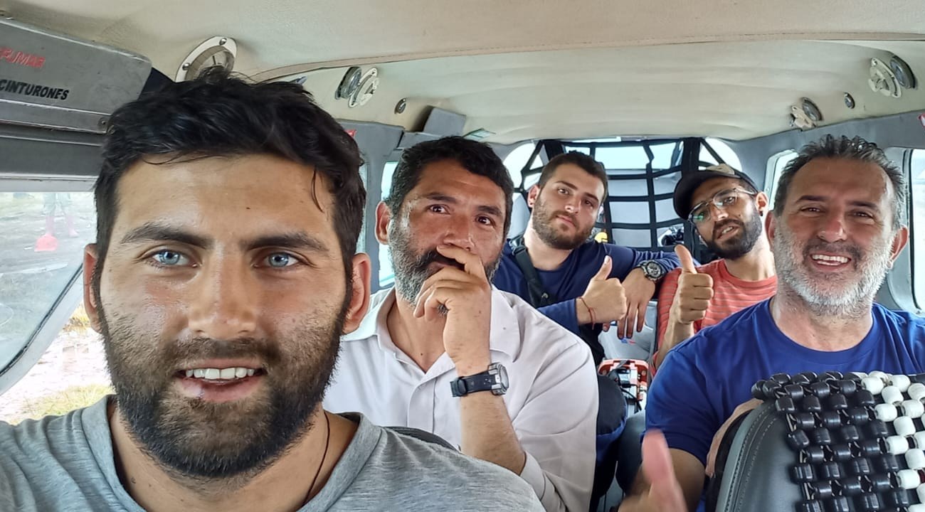 Equipo de Geo Rumbo en camino al proyecto en Amazonas