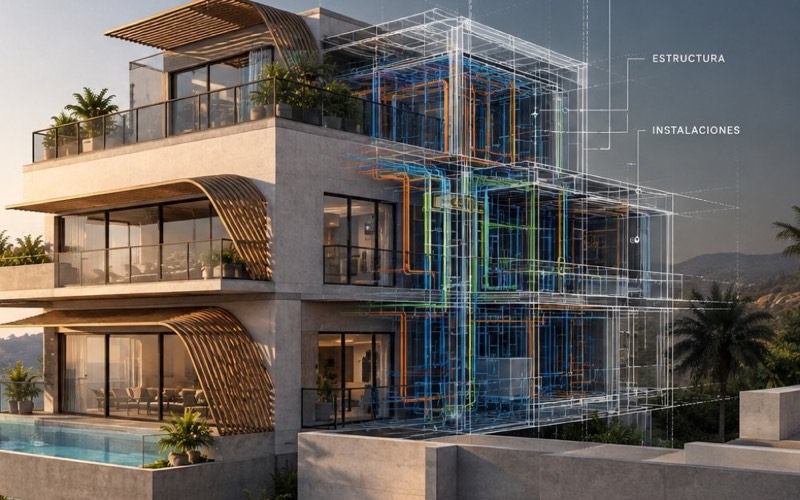 Modelo BIM en Revit de condominio en República Dominicana